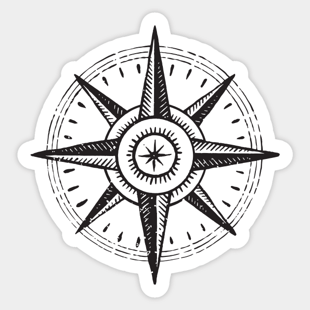 Compass rose Sticker by StefanAlfonso